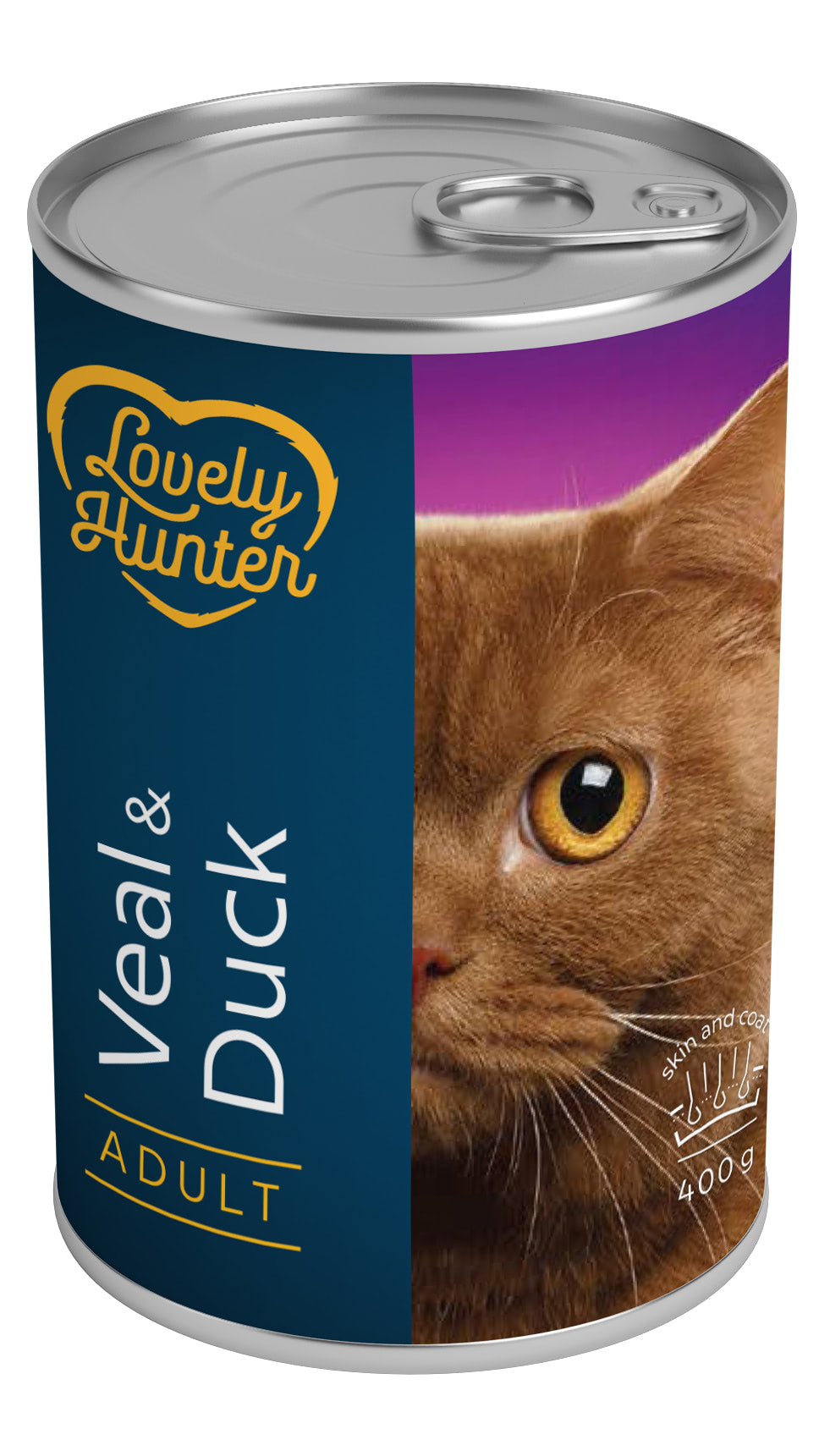 Lovely Hunter Adult cats Veal & Duck Вологий корм для дорослих котів з телятиною і качкою, 400 г