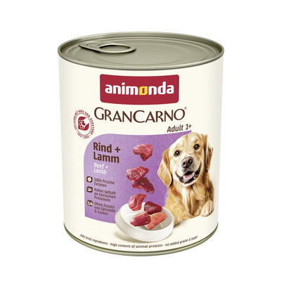 Корм вологий GranCarno Adult Beef Lamb для дорослих собак з яловичиною і ягнятиною 800 г