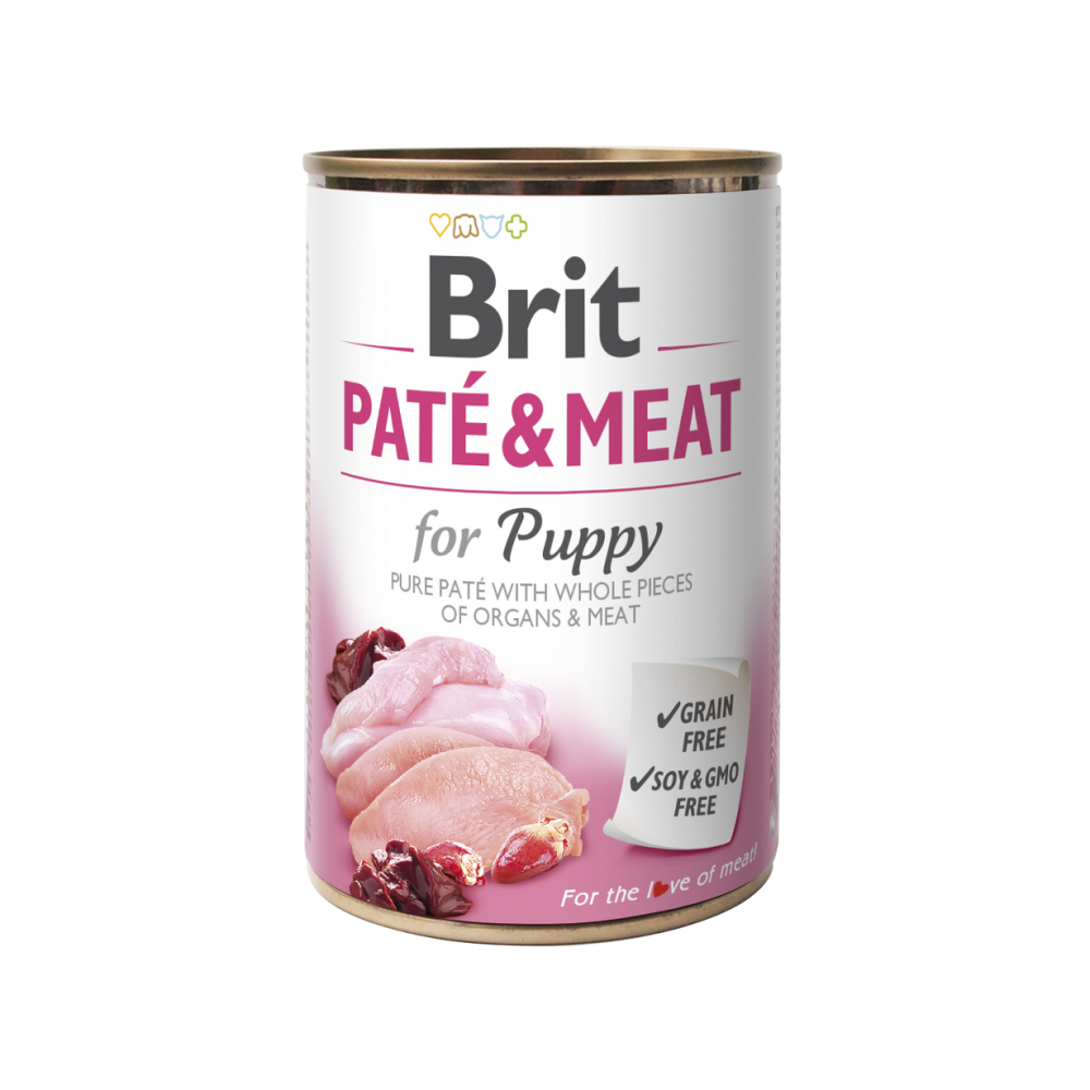 Корм вологий Brit Care Pate and Meat для цуценят з куркою та індичкою 400 г