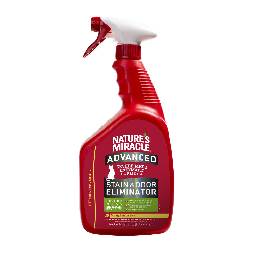 Засіб 8in1 Nature_s Miracle ADV Cat Stain and Odor Elimin Spray Lemon для усунення плям та запахів від котів з посил. формулою з ароматом лимону 946мл